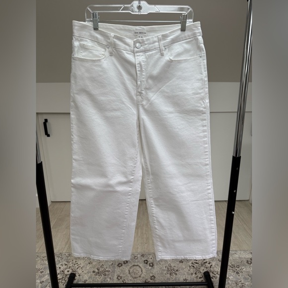 Good American Good Waist Cropped Palazzo Jeans, Size 14/32 - Picture 2 of 8